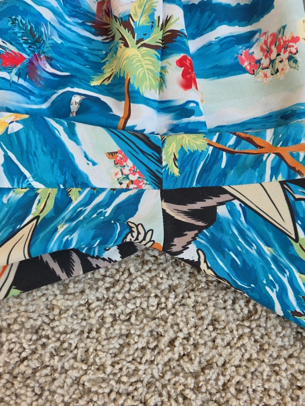 Boys Swim Trunks Hawaiian Island With Sasquatch Bigfoot Pattern Size Large